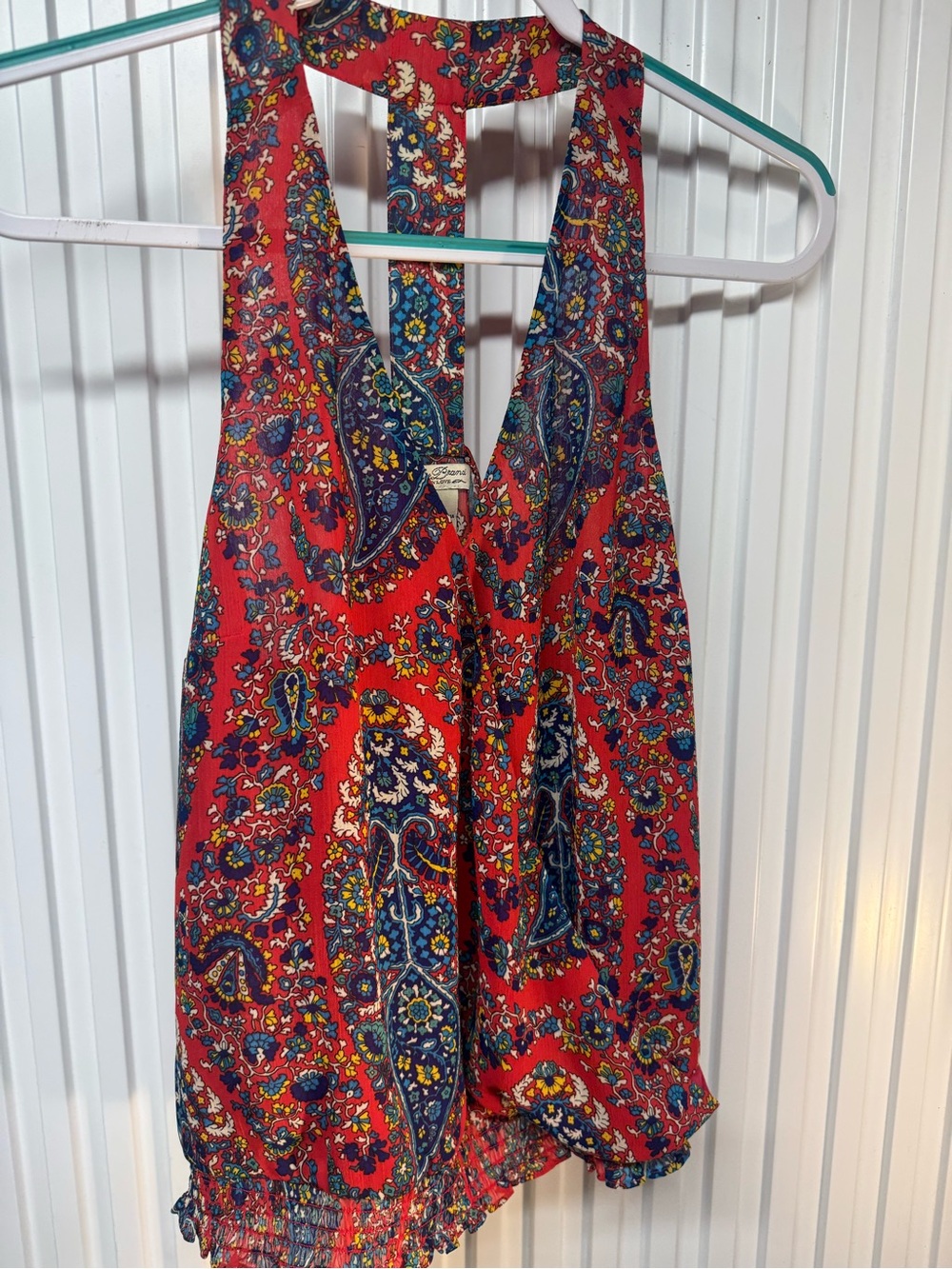 Lucky Brand Size S Women's Red Print Racerback Tank Top